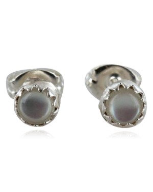 Certified Authentic Navajo .925 Sterling Silver Mother of Pearl Stud Native American Earrings 371124499963