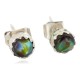Certified Authentic Navajo .925 Sterling Silver Natural Abalone Native American Stud Earrings 27104-9 Certified Authentic Navajo .925 Sterling Silver Natural Abalone Native American Stud Earrings 27104-9