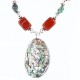Certified Authentic Navajo .925 Sterling Silver Natural Abalone, Turquoise and Jasper Native American Necklace 750103-3