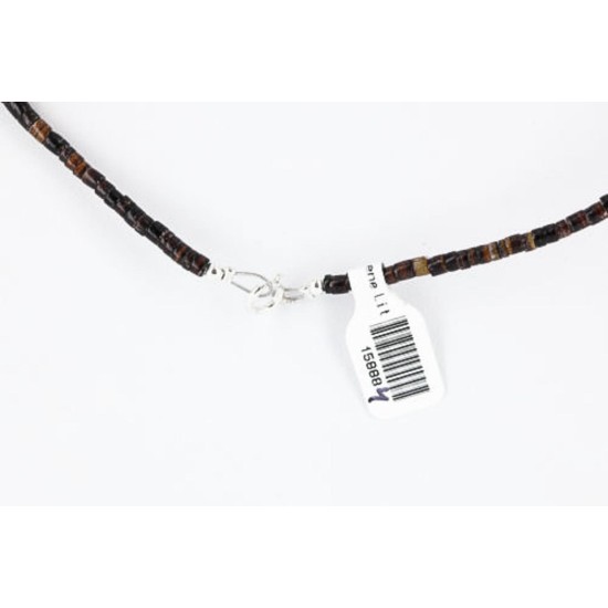 Certified Authentic Navajo .925 Sterling Silver Natural Agate Black Onyx Hematite Native American Necklace 15888-4