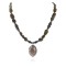Certified Authentic Navajo .925 Sterling Silver Natural Agate Smoky Quartz Hematite Native American Necklace 750198-9