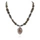 Certified Authentic Navajo .925 Sterling Silver Natural Agate Smoky Quartz Hematite Native American Necklace 750198-9