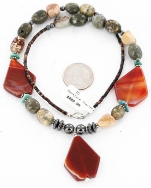 Certified Authentic Navajo .925 Sterling Silver Natural Agate Turquoise Carnelian Native American Necklace 390823971979