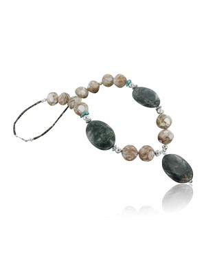 Certified Authentic Navajo .925 Sterling Silver Natural Agate Turquoise Jasper Native American Necklace 15575-5