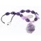 Navajo .925 Sterling Silver Natural Amethyst Turquoise Agate Native American Necklace 750109-1-0
