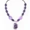 Navajo .925 Sterling Silver Natural Amethyst Turquoise Agate Native American Necklace 750109-1-0
