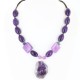Certified Authentic Navajo .925 Sterling Silver Natural Amethyst Turquoise Agate Native American Necklace 750109-1-0