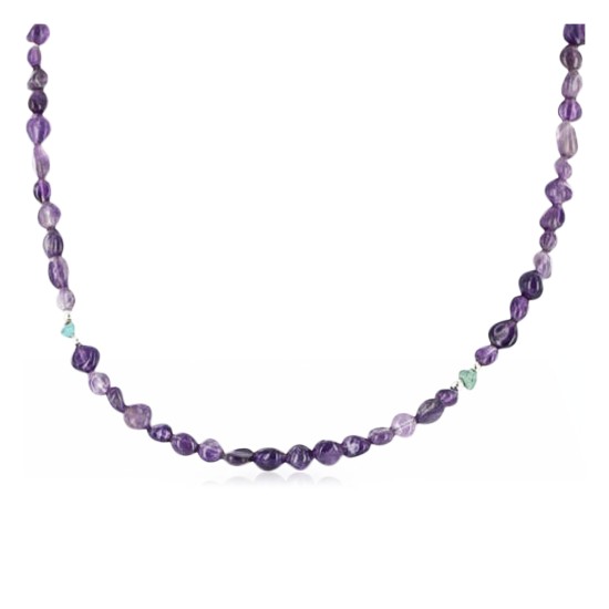 Certified Authentic Navajo .925 Sterling Silver Natural Amethyst Turquoise Native American Necklace 370997826237 Certified Authentic Navajo .925 Sterling Silver Natural Amethyst Turquoise Native American Necklace 370997826237