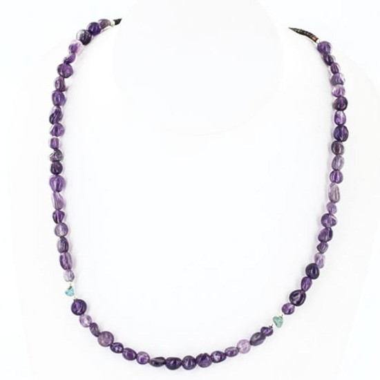 Certified Authentic Navajo .925 Sterling Silver Natural Amethyst Turquoise Native American Necklace 370997826237 Certified Authentic Navajo .925 Sterling Silver Natural Amethyst Turquoise Native American Necklace 370997826237