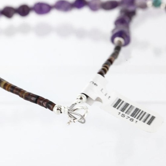 Certified Authentic Navajo .925 Sterling Silver Natural Amethyst Turquoise Native American Necklace 370997826237 Certified Authentic Navajo .925 Sterling Silver Natural Amethyst Turquoise Native American Necklace 370997826237