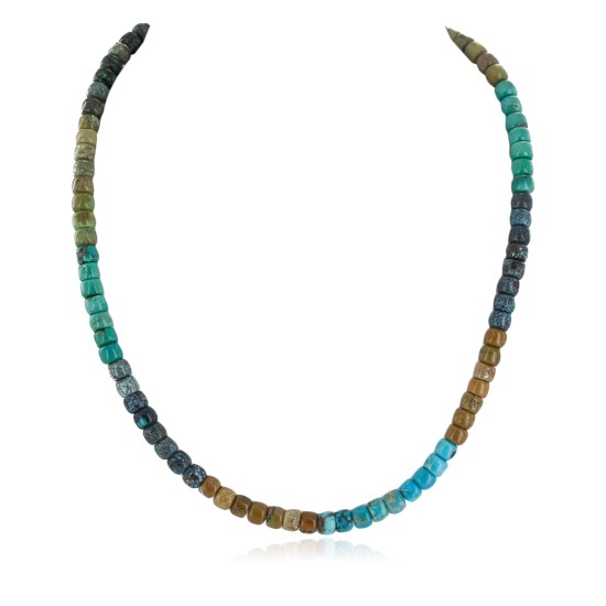 Certified Authentic Navajo .925 Sterling Silver Natural  and Turquoise Native American Necklace 25300
