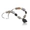 Certified Authentic Navajo .925 Sterling Silver Natural Black Onyx and Agate Native American Necklace 15455-11