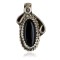 Certified Authentic Navajo .925 Sterling Silver Natural Black Onyx Native American Necklace 16088-2