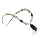 Certified Authentic Navajo .925 Sterling Silver Natural BOULDER Turquoise and Onyx Native American Necklace 15213-20