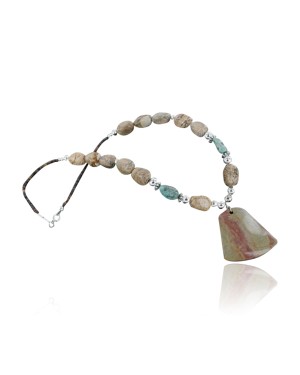 Certified Authentic Navajo .925 Sterling Silver Natural BOULDER Turquoise Jasper Native American Necklace 370914519124