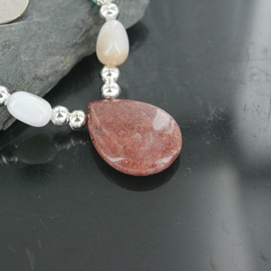 Certified Authentic Navajo .925 Sterling Silver Natural Carnelian Turquoise Jasper Native American Necklace 15765-10 Certified Authentic Navajo .925 Sterling Silver Natural Carnelian Turquoise Jasper Native American Necklace 15765-10