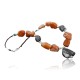 Certified Authentic Navajo .925 Sterling Silver Natural Carnelian Turquoise Jasper Native American Necklace 15768-10
