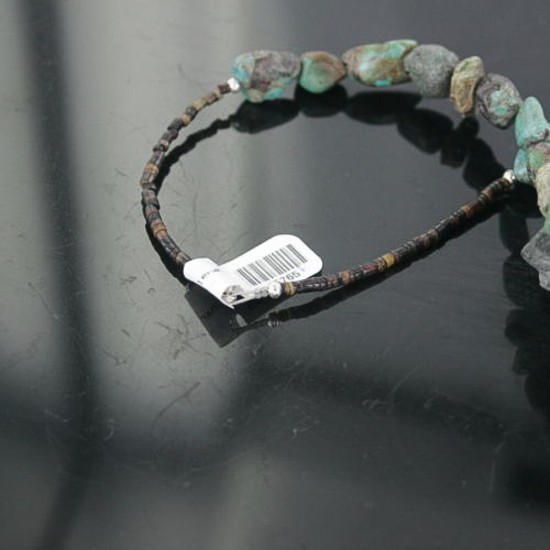 Certified Authentic Navajo .925 Sterling Silver Natural Cripple CREEK Turquoise Native American Necklace 370907899248