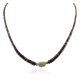 Certified Authentic Navajo .925 Sterling Silver Natural Dark Graduated Heishi and Turquoise Native American Necklace 15262-55