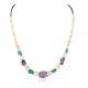 Certified Authentic Navajo .925 Sterling Silver Natural Graduated Melon Shell Turquoise Amethyst Native American Necklace 16078