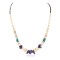 Certified Authentic Navajo .925 Sterling Silver Natural Graduated Melon Shell Turquoise Amethyst Native American Necklace 16080-1