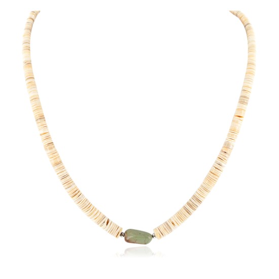 Certified Authentic Navajo .925 Sterling Silver Natural Graduated Melon Shell Turquoise Native American Necklace 15213-45 Certified Authentic Navajo .925 Sterling Silver Natural Graduated Melon Shell Turquoise Native American Necklace 15213-45