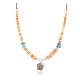 Certified Authentic Navajo .925 Sterling Silver Natural Graduated Melon Shell Turquoise Native American Necklace 16061-3