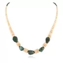 Navajo Native American Graduated Melon Shell Sterling Silver Necklace