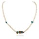 Certified Authentic Navajo .925 Sterling Silver Natural Graduated Melon Shell Turquoise Tigers Eye Native American Necklace 15624-18