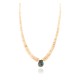Certified Authentic Navajo .925 Sterling Silver Natural Graduated Melon Shell with Turquoise Native American Necklace 17081-1