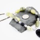 Certified Authentic Navajo .925 Sterling Silver Natural Green Agate Black Onyx Native American Necklace 15799-11