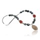 Certified Authentic Navajo .925 Sterling Silver Natural Grey Quartz and Red Jasper Native American Necklace 15383-1