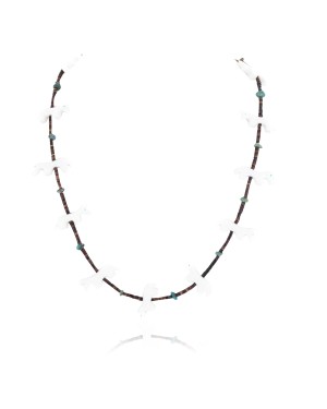 Certified Authentic Navajo .925 Sterling Silver Natural Heishi Turquoise Alabaster Native American Necklace 25216-2
