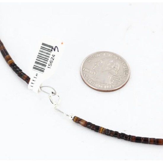 Certified Authentic Navajo .925 Sterling Silver Natural Hematite Turquoise Jasper Native American Necklace 390841452439