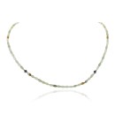 Navajo .925 Sterling Silver Natural Jade Hematite Chain Native American Necklace 17032