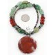 Navajo .925 Sterling Silver Natural Jade, Jasper and Turquoise Necklace 15624-5 Navajo .925 Sterling Silver Natural Jade, Jasper and Turquoise Necklace 15624-5