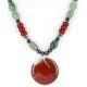 Navajo .925 Sterling Silver Natural Jade, Jasper and Turquoise Necklace 15624-5 Navajo .925 Sterling Silver Natural Jade, Jasper and Turquoise Necklace 15624-5