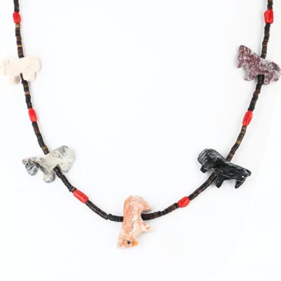 Navajo .925 Sterling Silver Natural Jasper and Coral Native American Necklace 370996869002 Navajo .925 Sterling Silver Natural Jasper and Coral Native American Necklace 370996869002