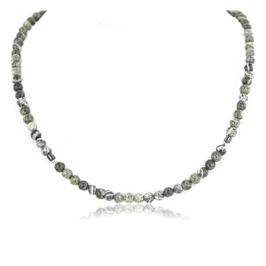 Certified Authentic Navajo .925 Sterling Silver Natural JASPER HEMATITE Native American Necklace 15963-2