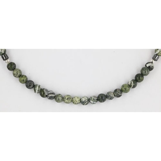 Certified Authentic Navajo .925 Sterling Silver Natural JASPER HEMATITE Native American Necklace 15963-2