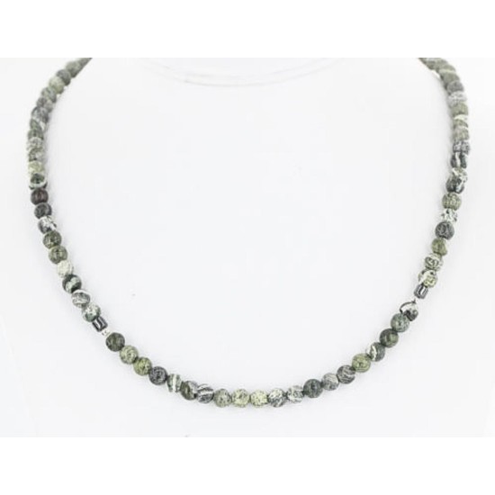 Certified Authentic Navajo .925 Sterling Silver Natural JASPER HEMATITE Native American Necklace 15963-2