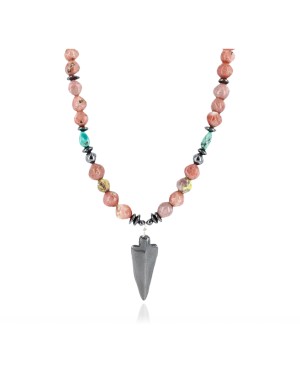 Certified Authentic Navajo .925 Sterling Silver Natural Jasper Hematite Native American Necklace 390816436458
