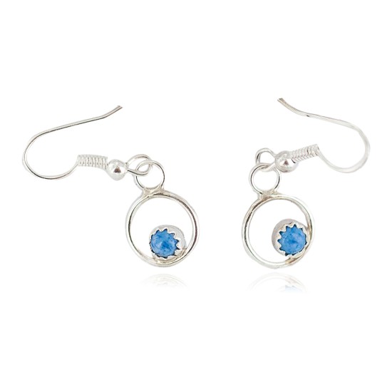Certified Authentic Navajo .925 Sterling Silver Natural Lapis Dangle Native American Earrings 27226-2