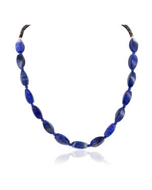 Certified Authentic Navajo .925 Sterling Silver Natural Lapis Lazuli Heishi Native American Necklace 25315