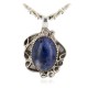 Certified Authentic Navajo .925 Sterling Silver Natural Lapis Native American Necklace 12908-1