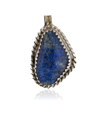 Certified Authentic Navajo .925 Sterling Silver Natural Lapis Native American Necklace 16088-4
