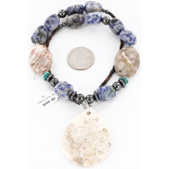 Certified Authentic Navajo .925 Sterling Silver Natural Lapis Turquoise Jasper Native American Necklace 15897-12 Certified Authentic Navajo .925 Sterling Silver Natural Lapis Turquoise Jasper Native American Necklace 15897-12