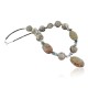 Certified Authentic Navajo .925 Sterling Silver Natural Mother Of Peral and Jasper Native American Necklace 15383-23