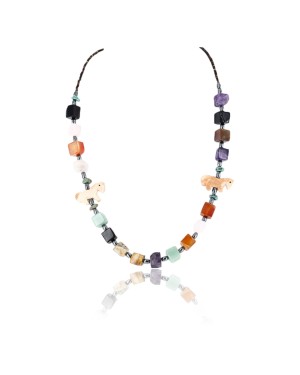 Certified Authentic Navajo .925 Sterling Silver Natural Multicolor Native American Necklace 370995413503