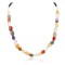 Certified Authentic Navajo .925 Sterling Silver Natural Multicolor Stones Quartz Amethyst Agate Native American Necklace 25310-1